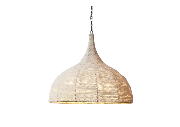 A clay beaded dome pendant light 