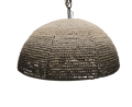 A dome-shaped pendant light fixture, beaded shade