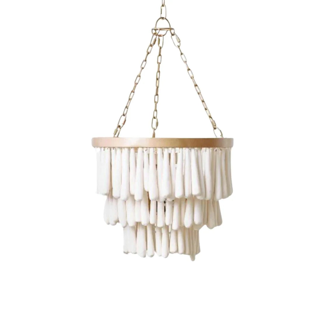 Chandelier with clay cylindrical parts